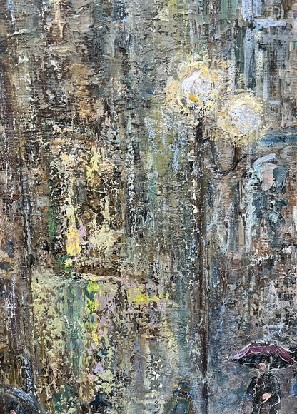 Oil painting rain