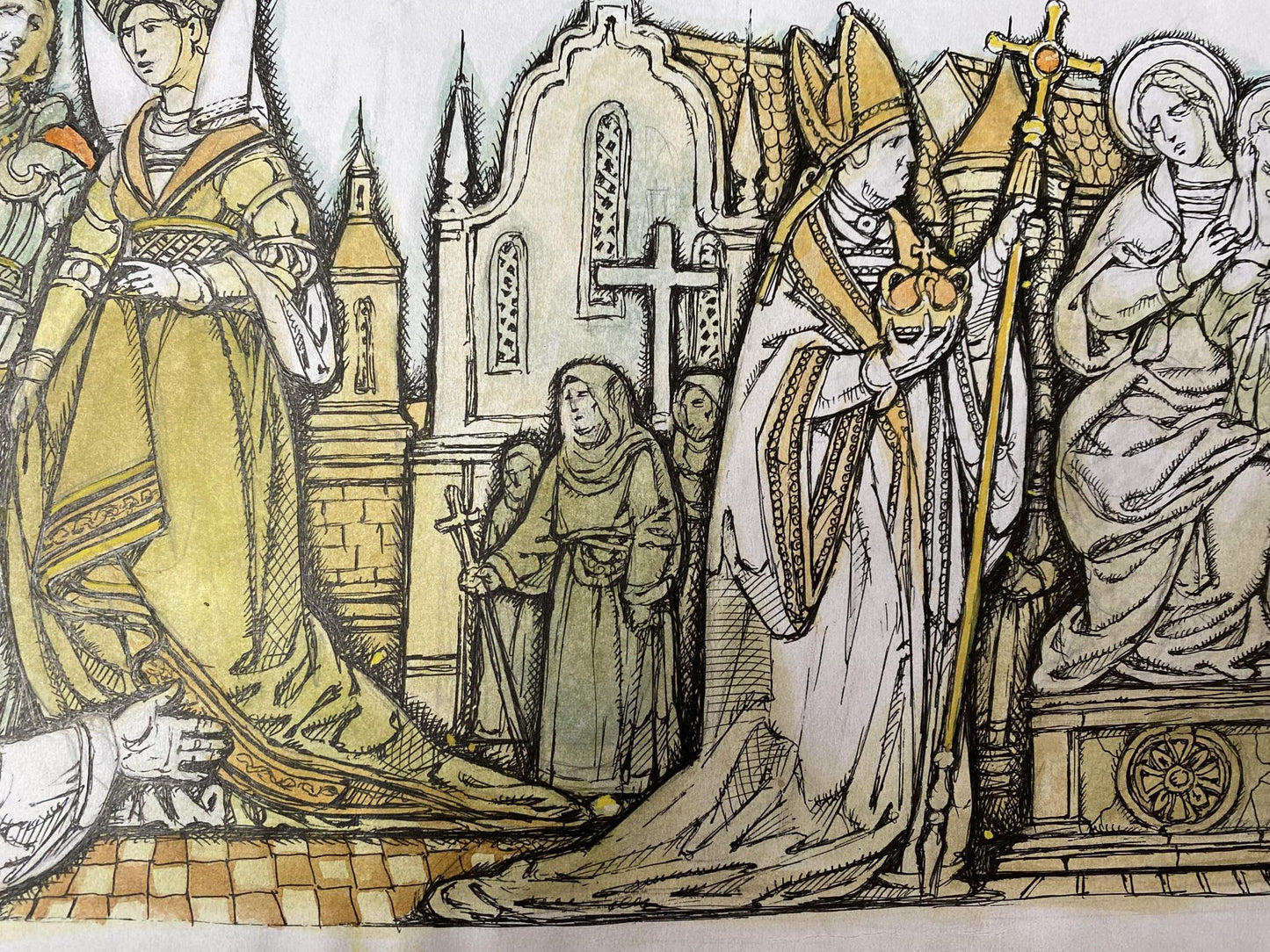 Watercolor,Ink, painting Middle Ages Litvinov Oleg Arkad'yevich