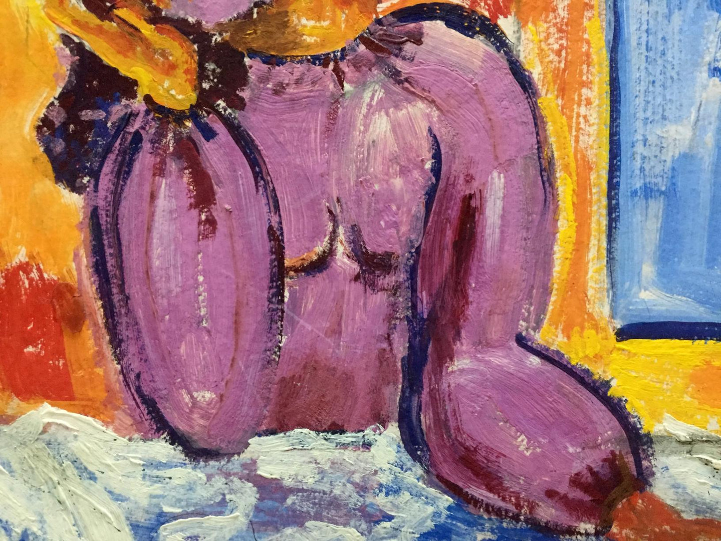 Oil painting Portrait of a lonely girl