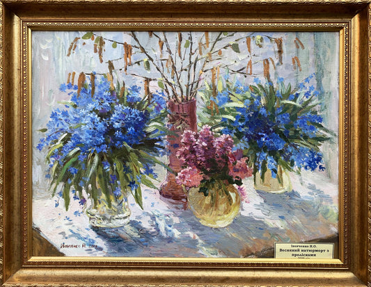 Oil painting Snowdrops Natalia Ivanchenko