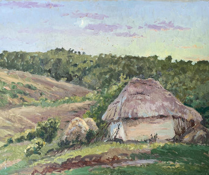 Oil painting Cozy houses A. G. Cherkas