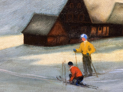 Oil painting Skiers K. Siegmund