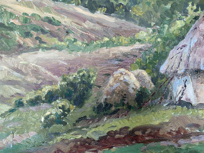 Oil painting Cozy houses A. G. Cherkas