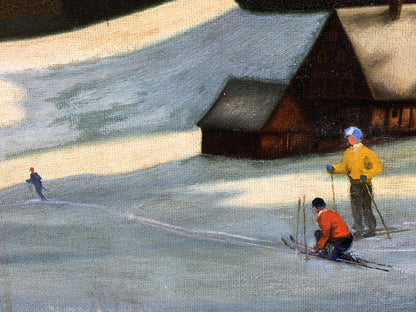 Oil painting Skiers K. Siegmund