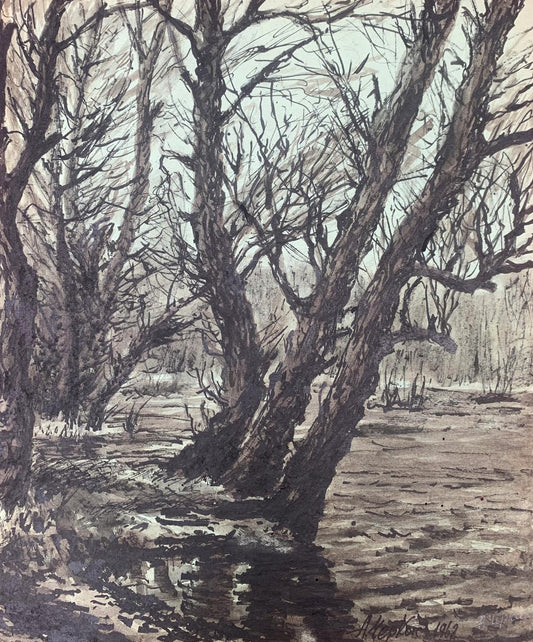 Ink painting Dense forest A. G. Cherkas