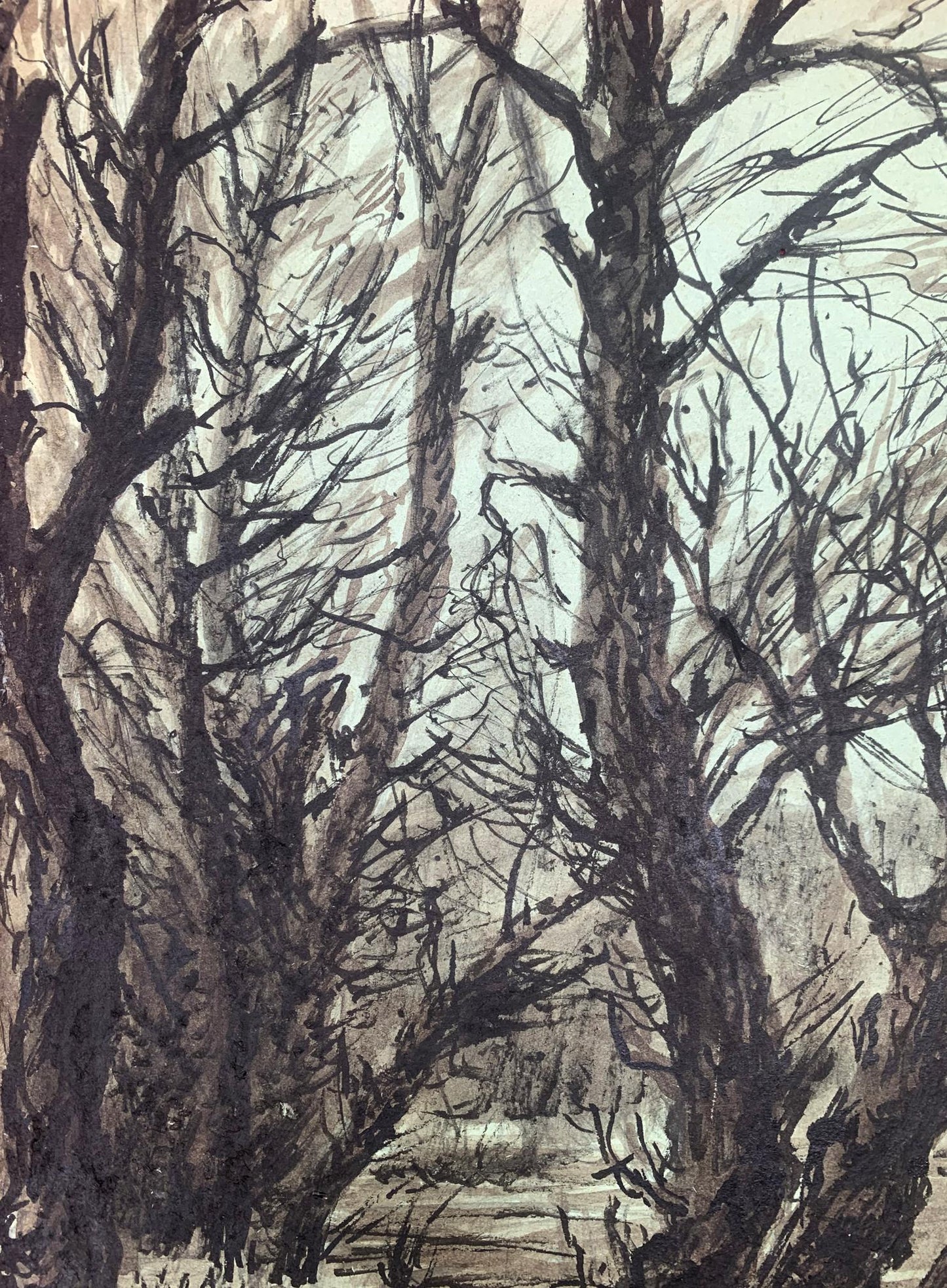 Ink painting Dense forest A. G. Cherkas