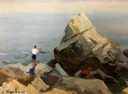 Oil painting Shore landscape Stepan Kalinovich Yarovoy