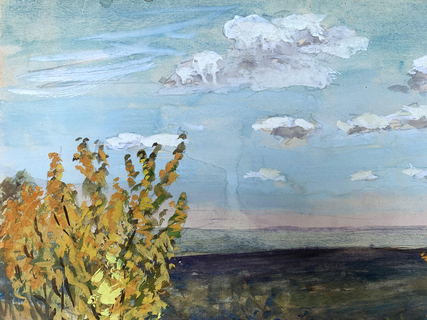 Watercolor painting Path in the field A. G. Cherkas