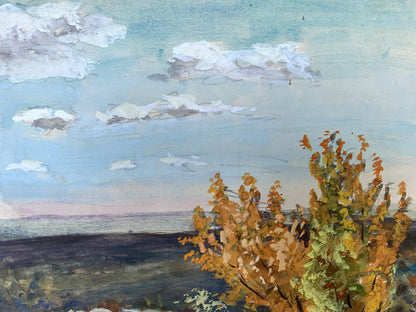 Watercolor painting Path in the field A. G. Cherkas