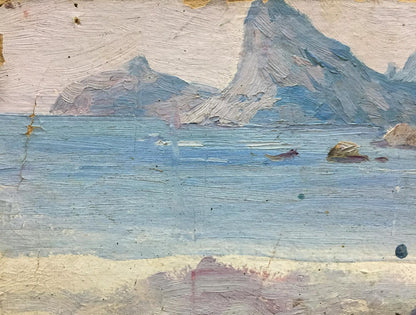 Double oil painting Landscapes. Castle