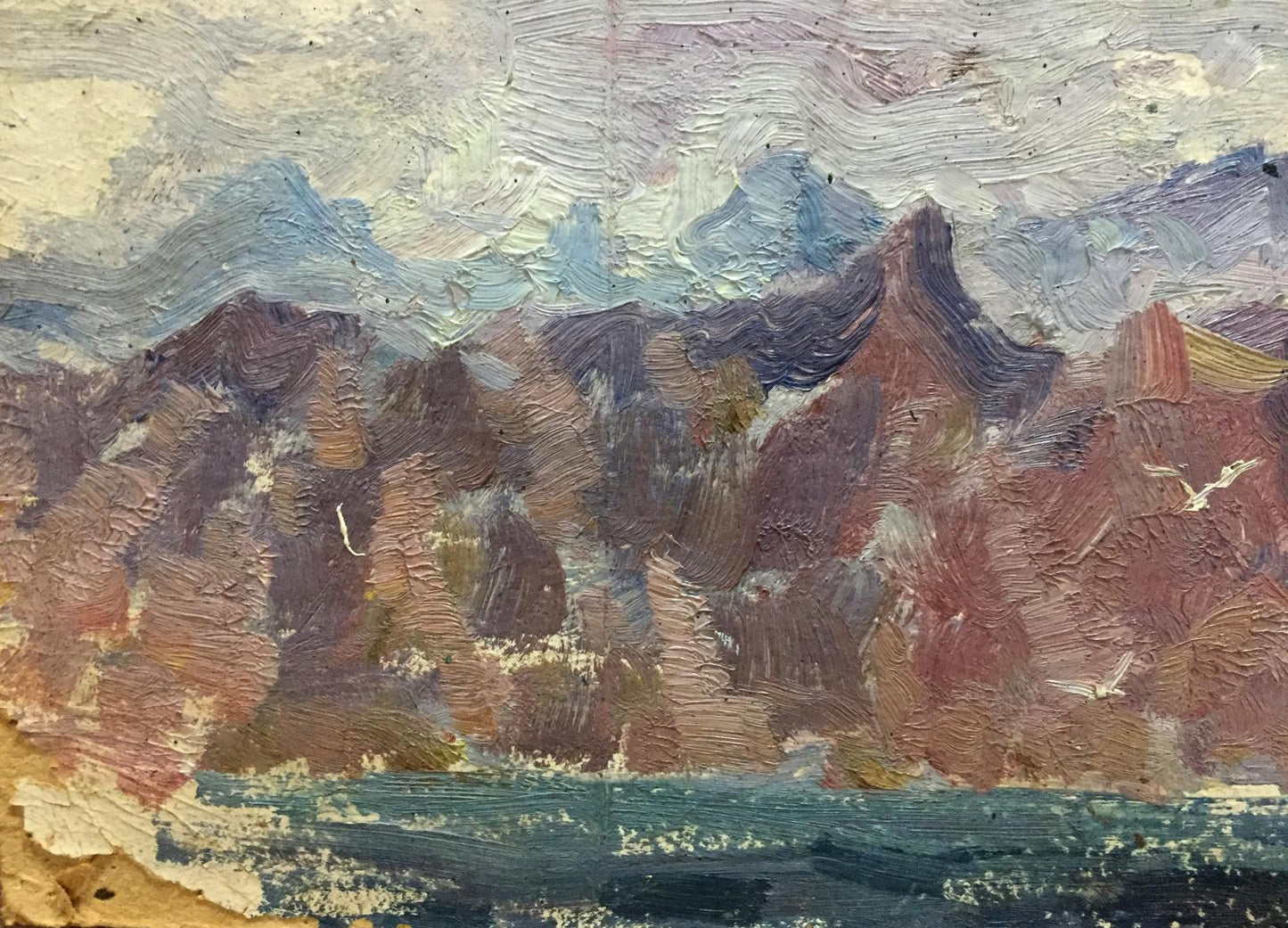 Double oil painting Landscapes. Castle