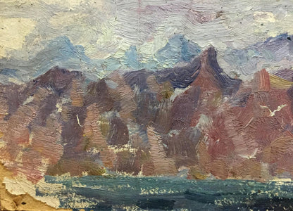 Double oil painting Landscapes. Castle