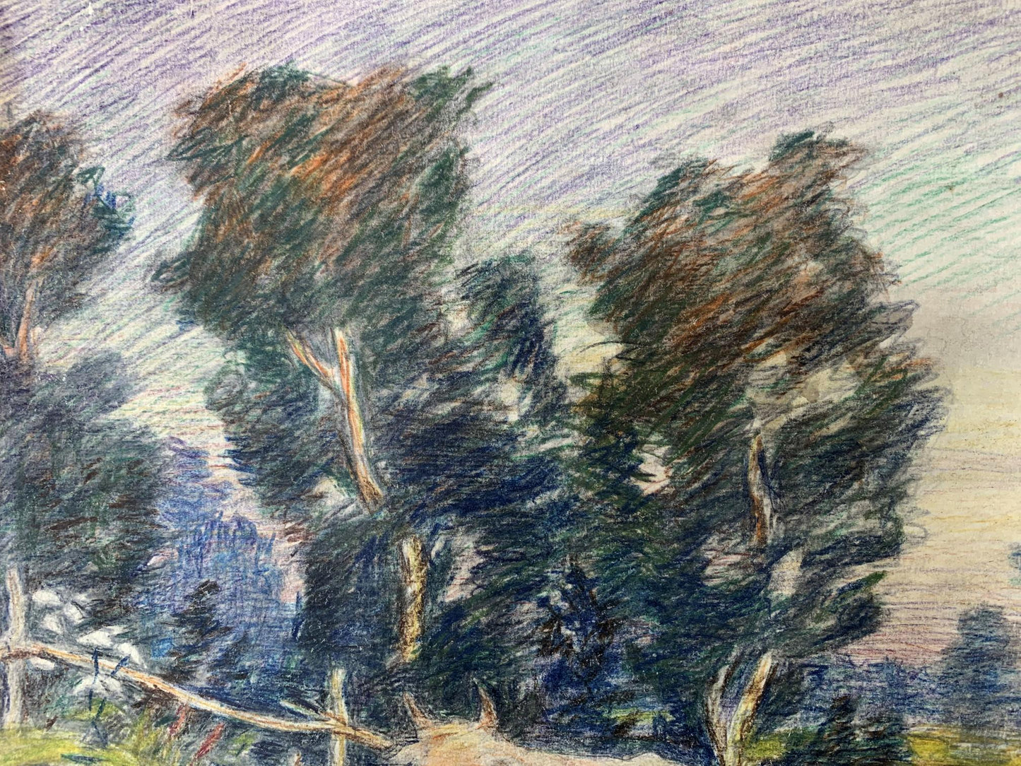 Colored painting Walked by the river A. G. Cherkas