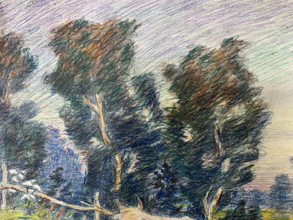 Colored painting Walked by the river A. G. Cherkas