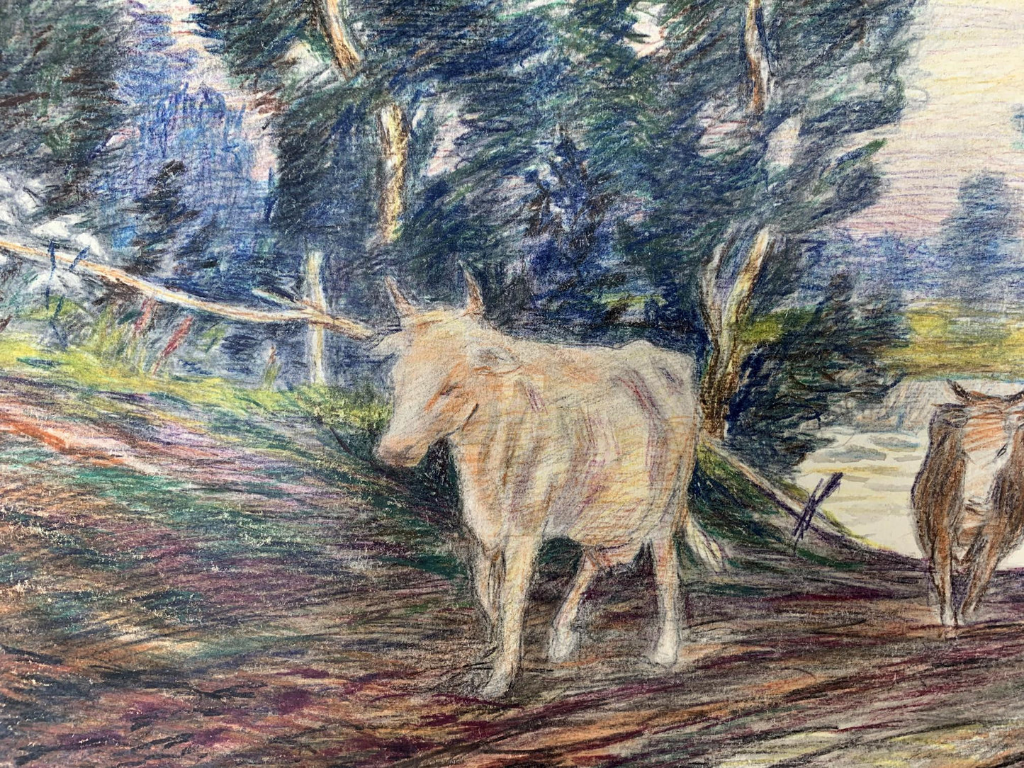 Colored painting Walked by the river A. G. Cherkas