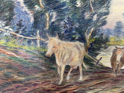 Colored painting Walked by the river A. G. Cherkas