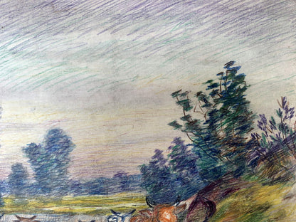 Colored painting Walked by the river A. G. Cherkas