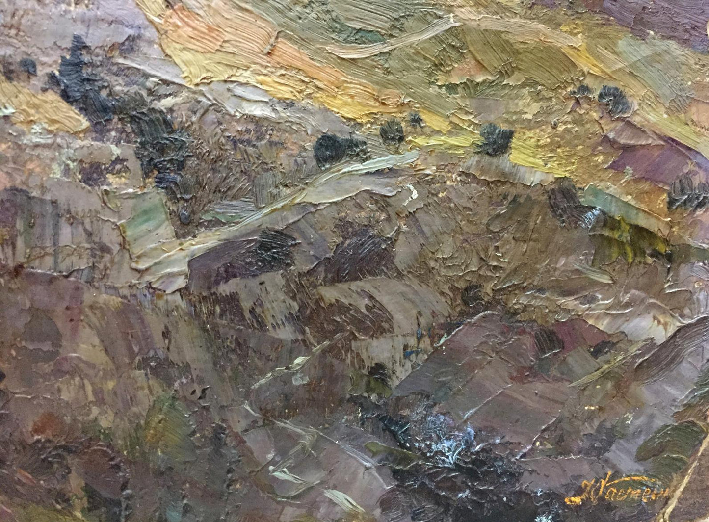 Double oil painting Landscapes. Castle