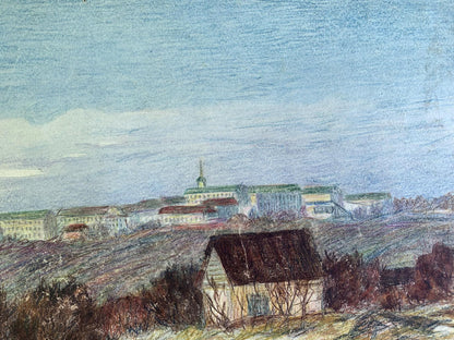 Colored pencils painting Early spring A. G. Cherkas