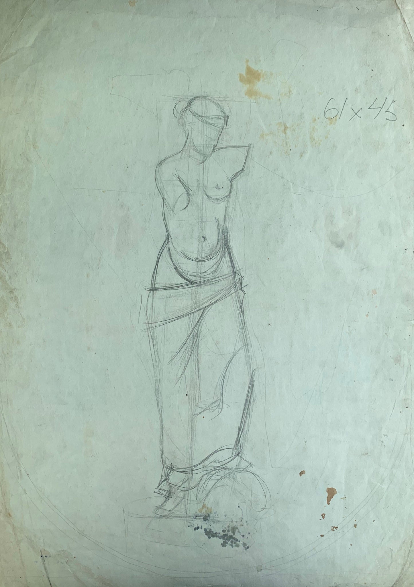 Watercolor painting Full-length portrait of a man Alexander Arkadievich Litvinov