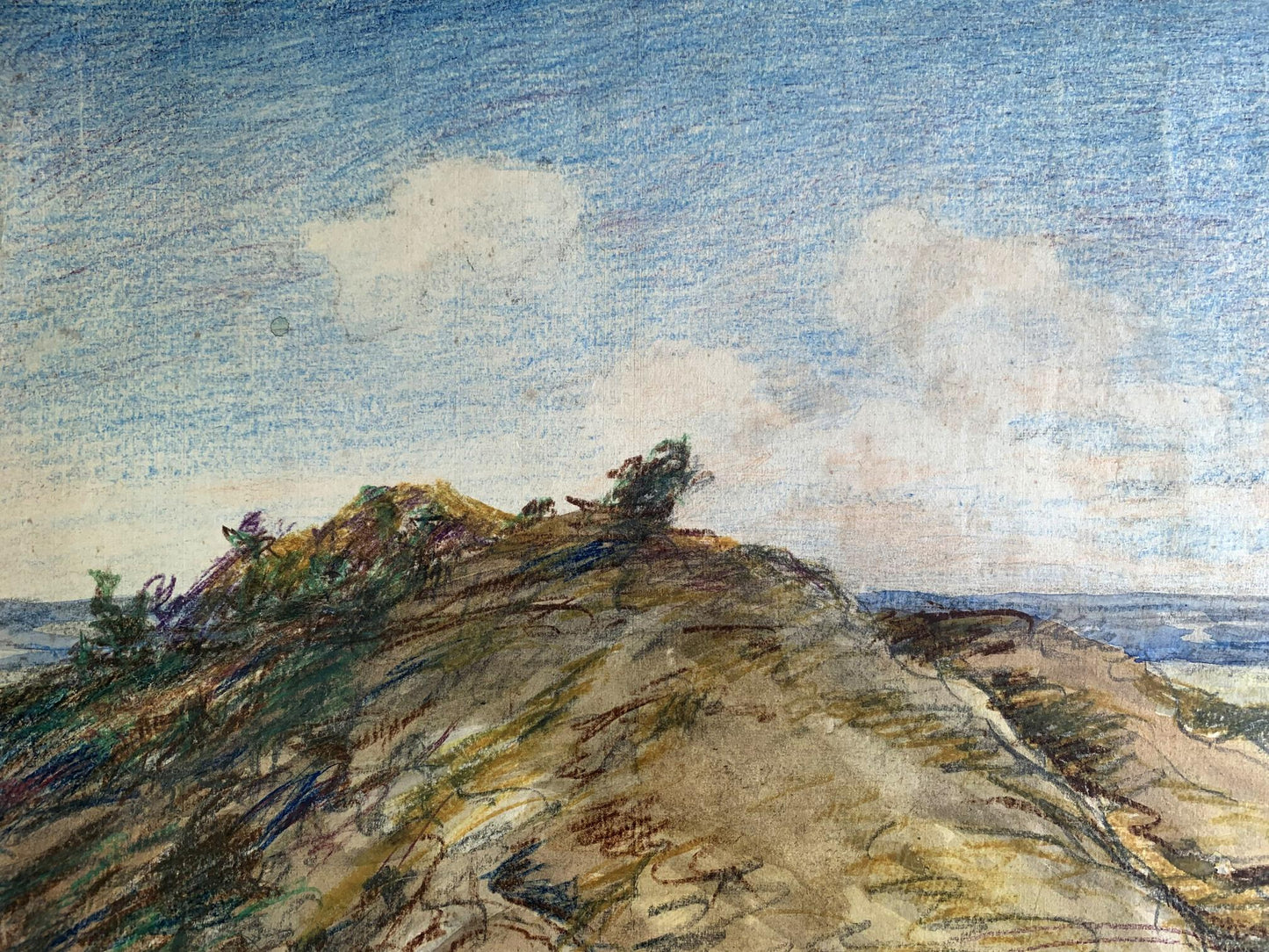 Colored pencils painting The hills A. G. Cherkas