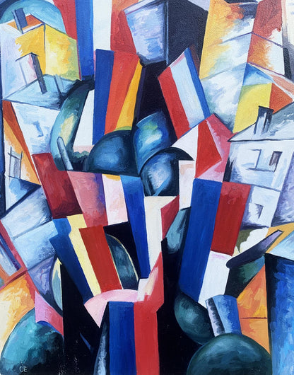 Abstract oil painting Geometry of life Victor Konotopsky