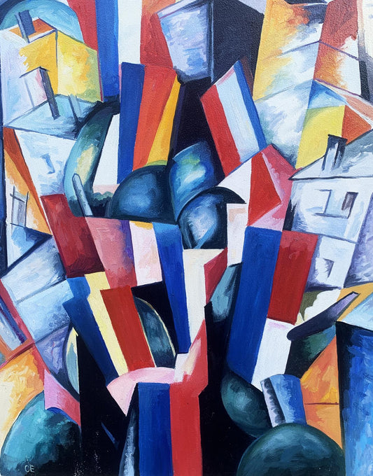 Abstract oil painting Geometry of life Victor Konotopsky