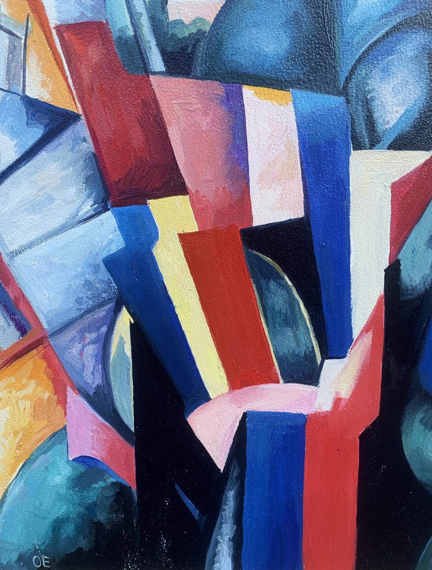 Abstract oil painting Geometry of life Victor Konotopsky