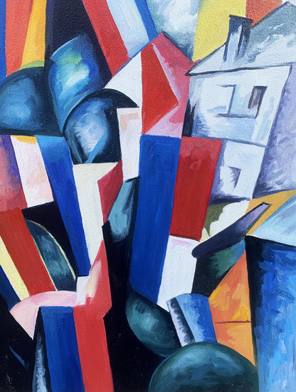 Abstract oil painting Geometry of life Victor Konotopsky