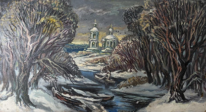 oil painting winter landscape buy