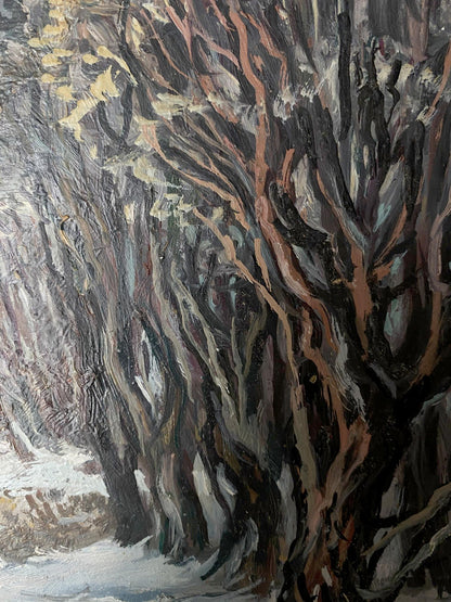 oil forest painting art