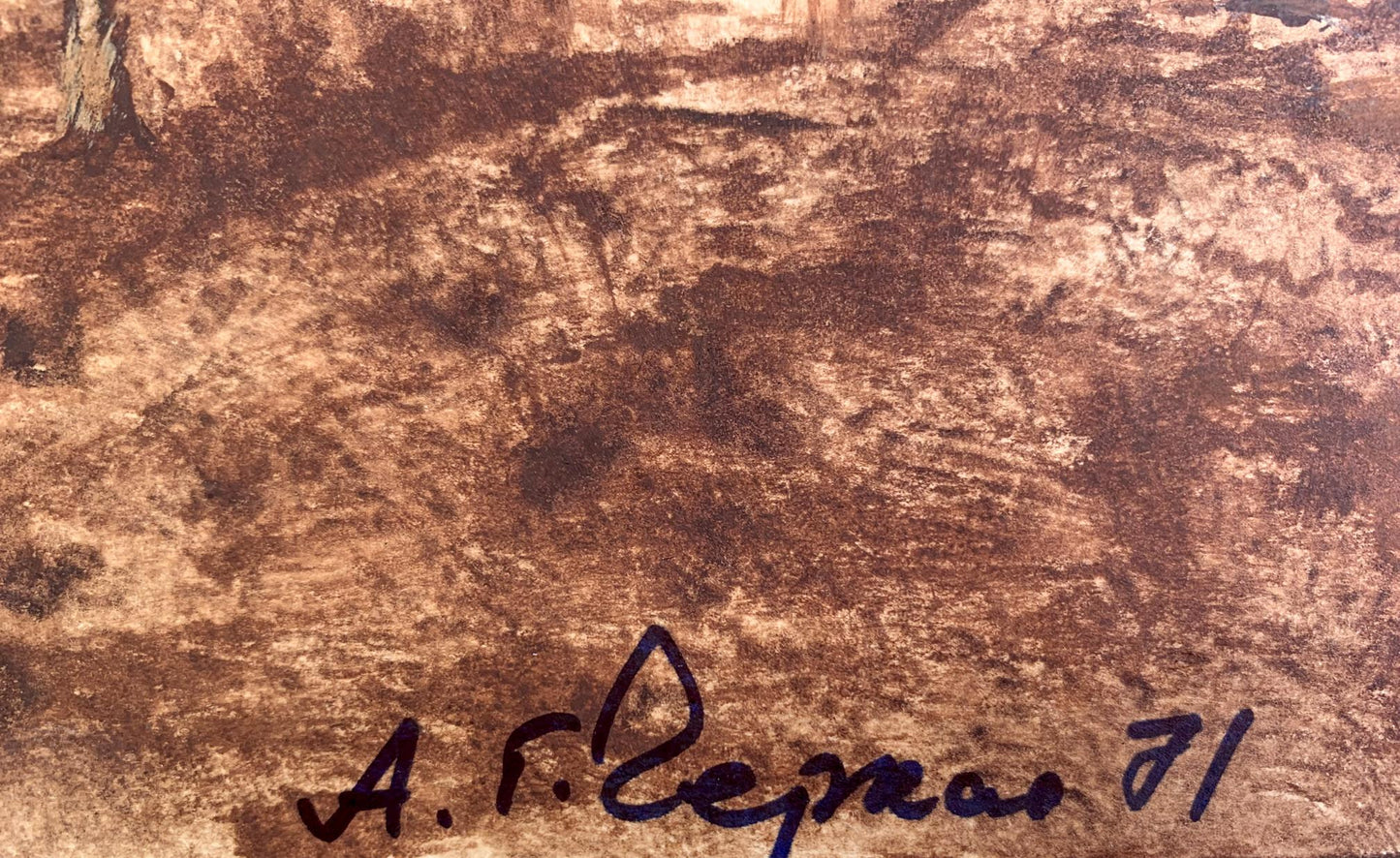 Sepia painting One morning A. G. Cherkas