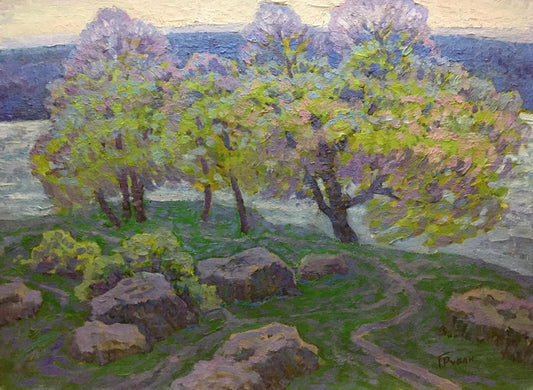 Oil painting Spring in the Kherson region Grigory Savelievich Ruban