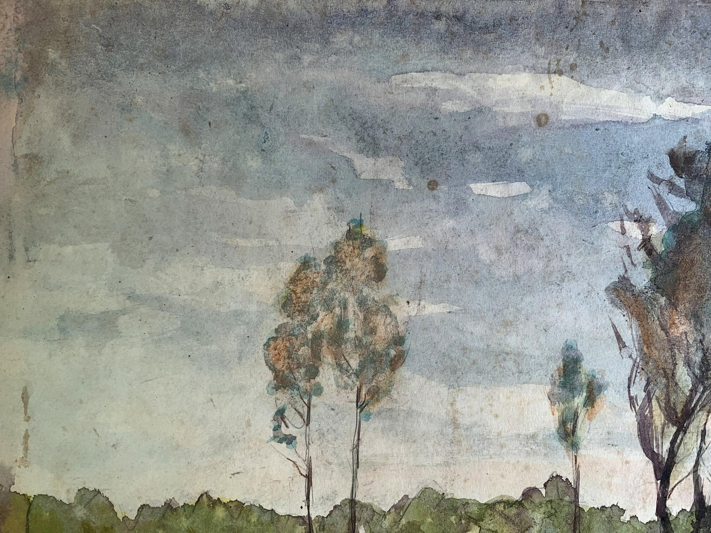 Watercolor painting Stump road A. G. Cherkas