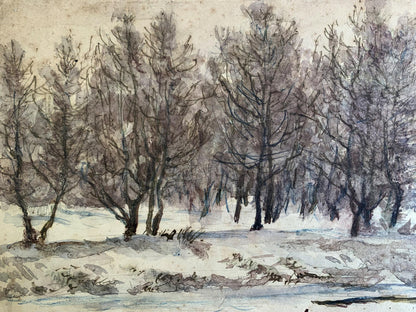 Watercolor painting Winter embellishments A. G. Cherkas