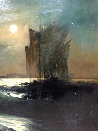 Oil painting Night on the beach Zebek Vladimir Evgenievich