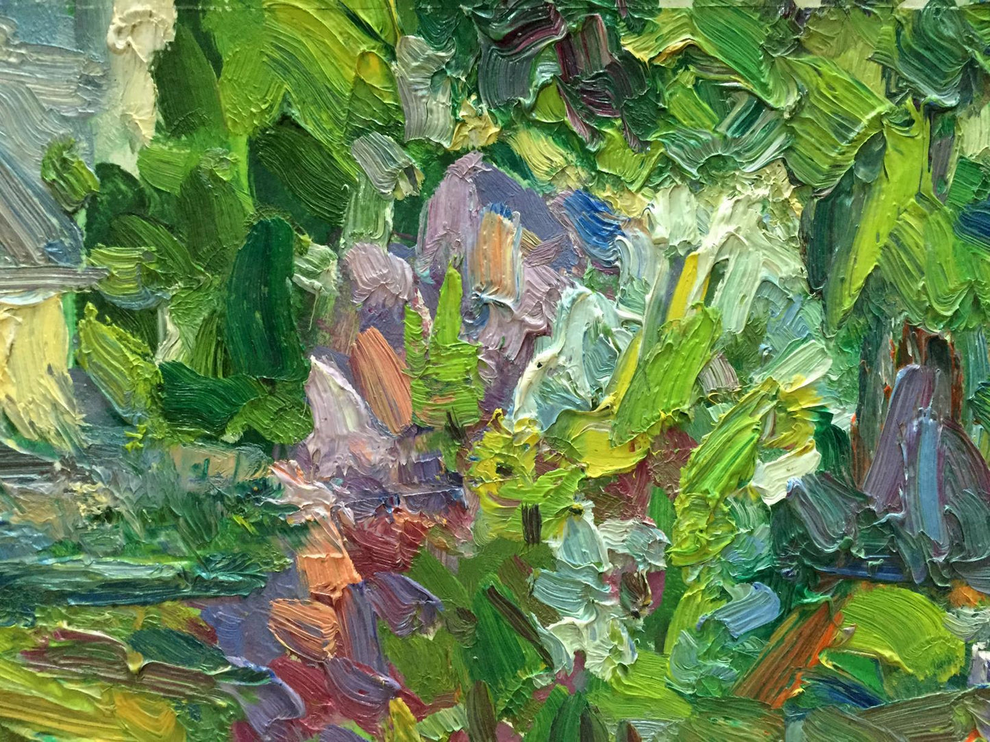 Abstract oil painting Green garden Sergey Dupliy
