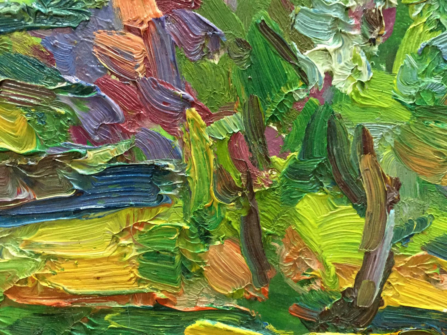 Abstract oil painting Green garden Sergey Dupliy