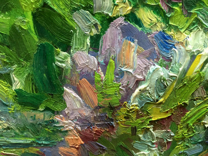 Abstract oil painting Green garden Sergey Dupliy