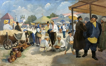 Oil painting Ilyinsky fair in Romny Dubinchuk Victor