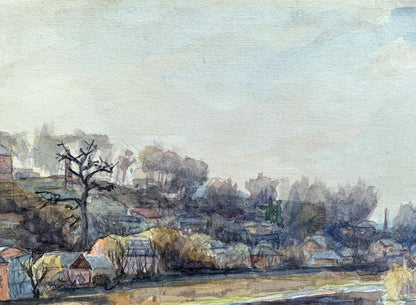 Watercolor painting Near the river Severin Alexey Alexandrovich