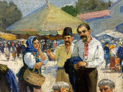 Oil painting Ilyinsky fair in Romny Dubinchuk Victor