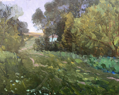 Oil painting Trees along the road Anatoly Bloshenko