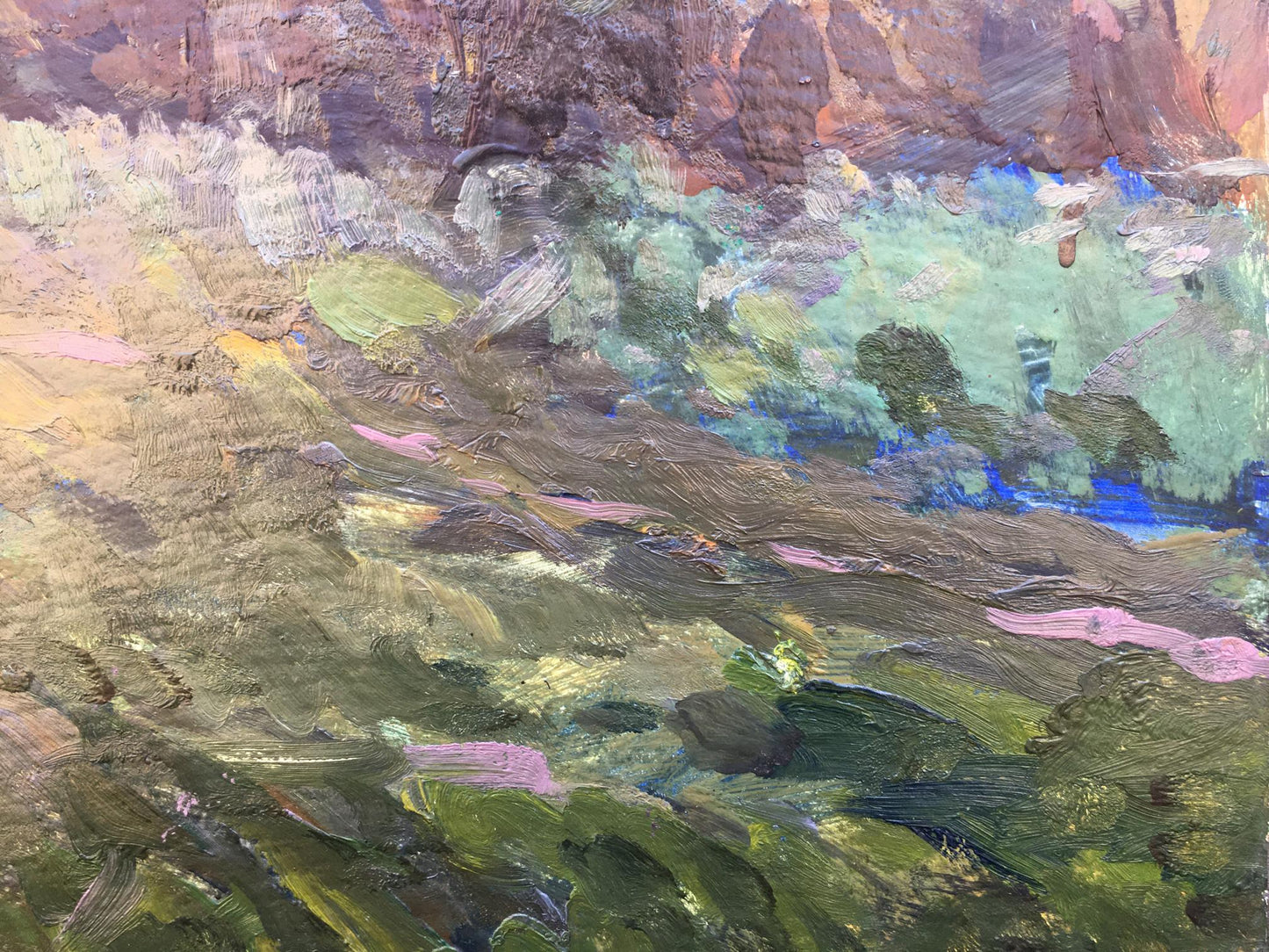 Oil painting Trees along the road Anatoly Bloshenko