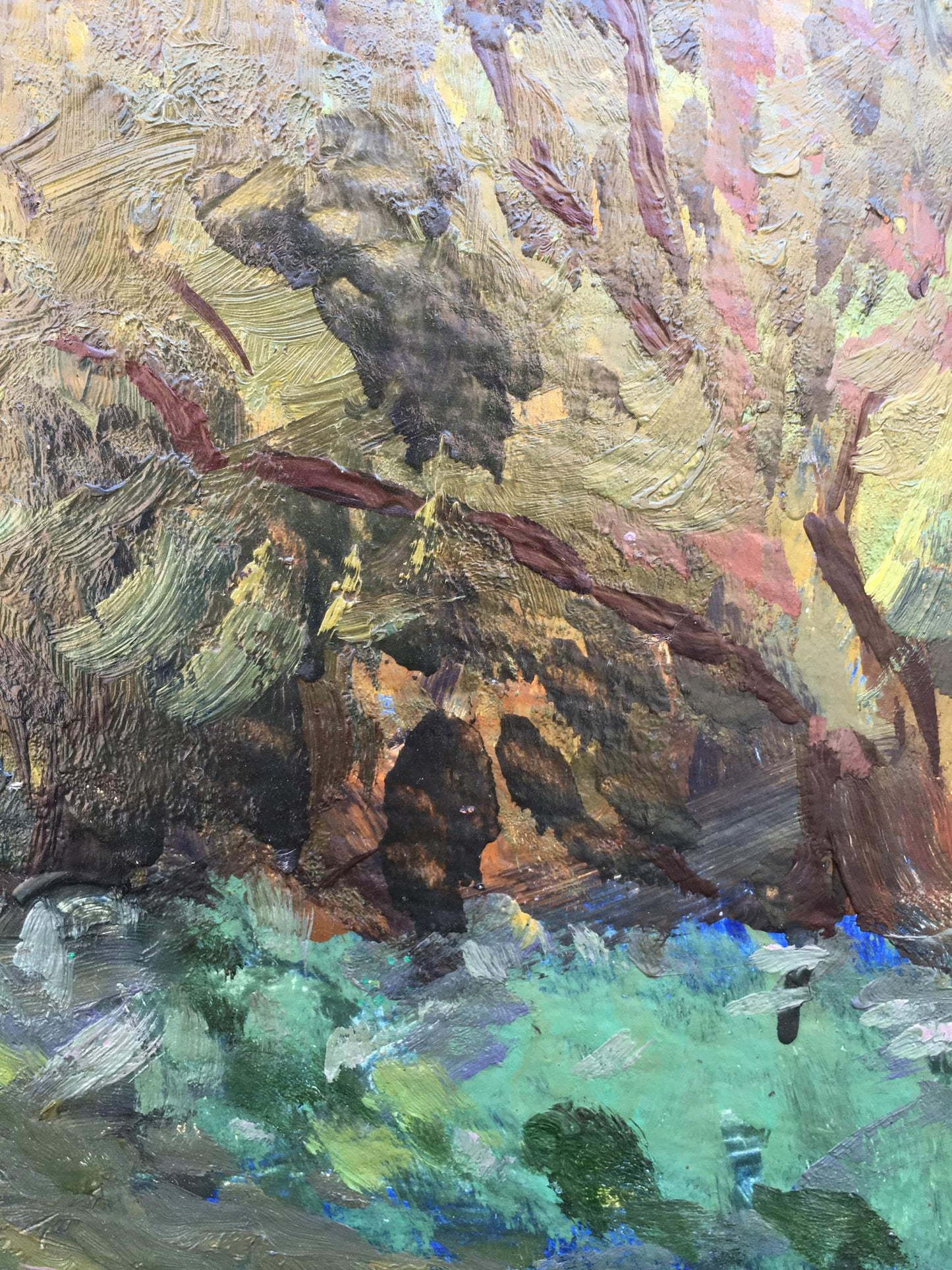 Oil painting Trees along the road Anatoly Bloshenko