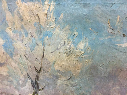 Matvey Kogan-Shats' Oil Painting: Winter's Embrace in the Forest