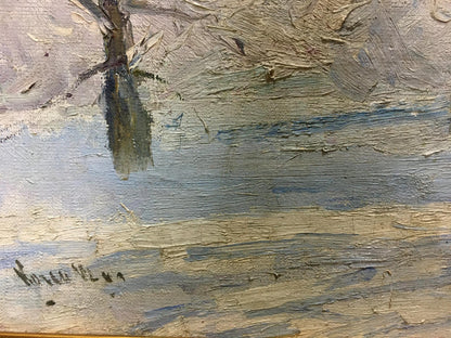 Capturing Winter's Beauty: Matvey Kogan-Shats' Snowy Forest Oil Painting