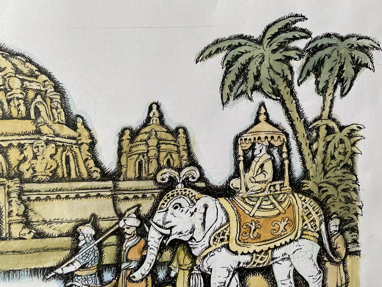 Watercolor, Ink, painting India Litvinov Oleg Arkad'yevich