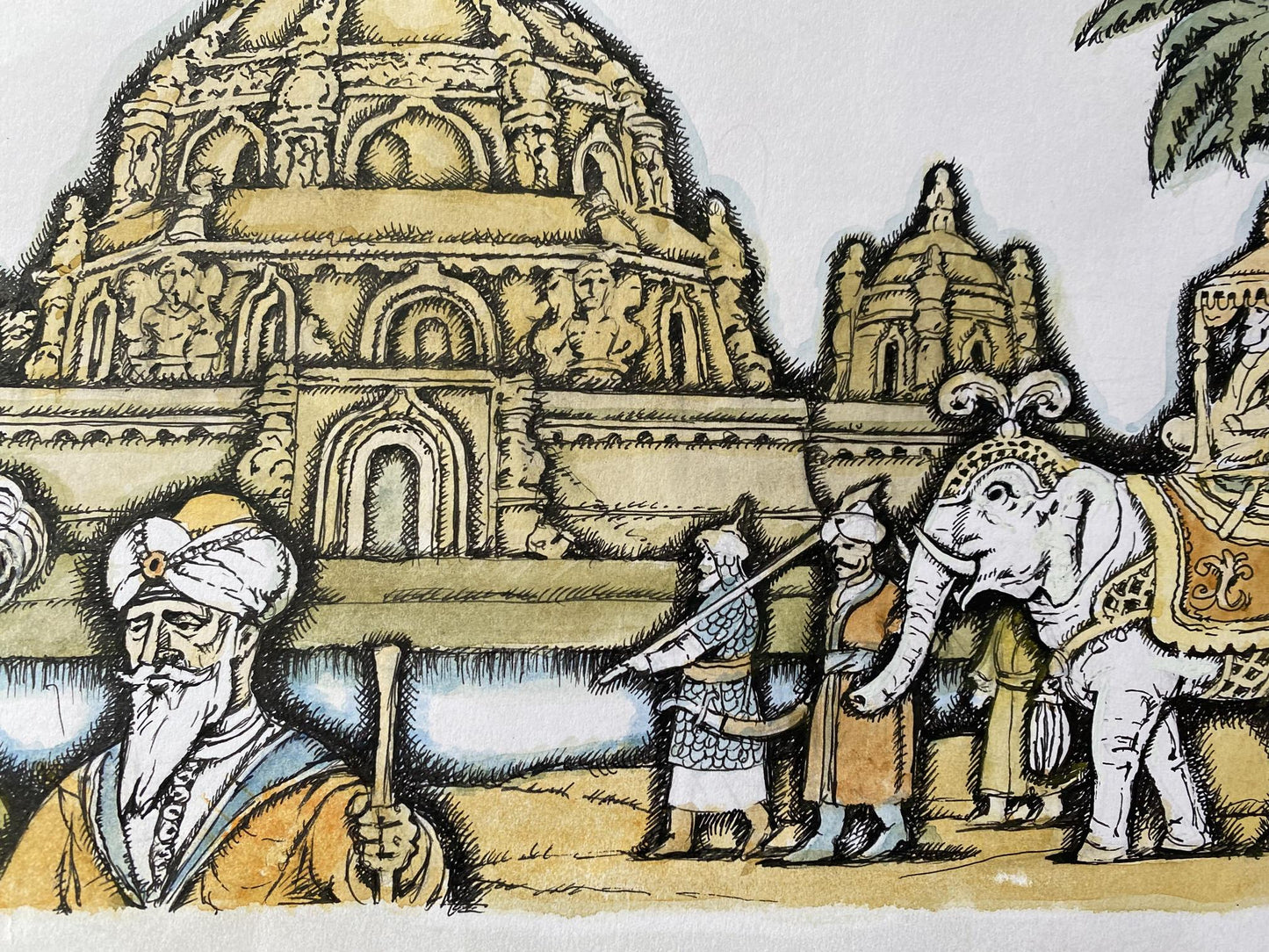 Watercolor, Ink, painting India Litvinov Oleg Arkad'yevich