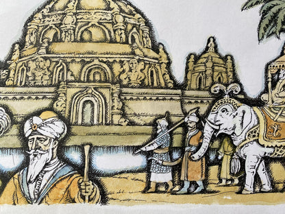 Watercolor, Ink, painting India Litvinov Oleg Arkad'yevich